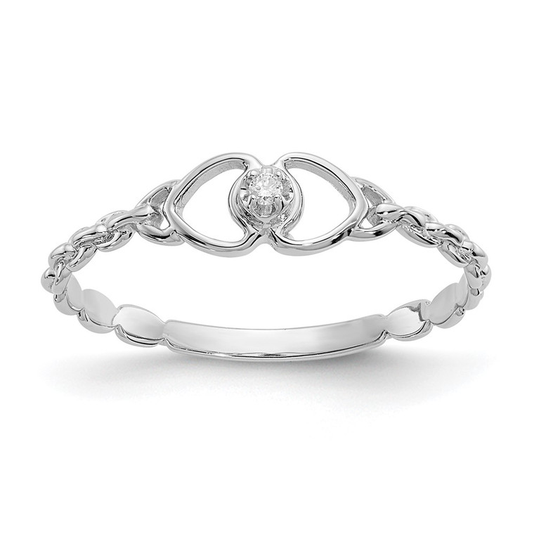 14k White Gold AA Diamond heart ring - Y4-C59ECDEF-2783
