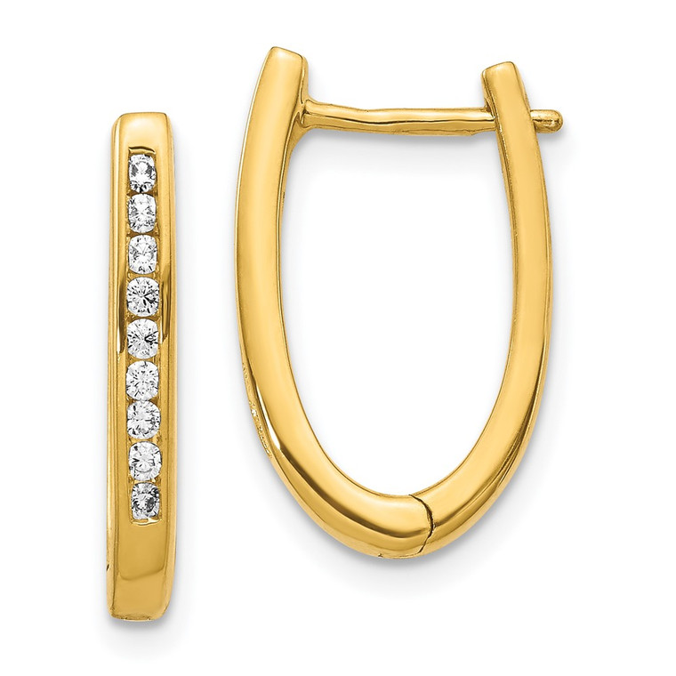 14k 1/4 carat Lab Grown Diamond VS/SI+ G+ Complete Hinged Hoop Earrings - EM-0FAA0961-6408