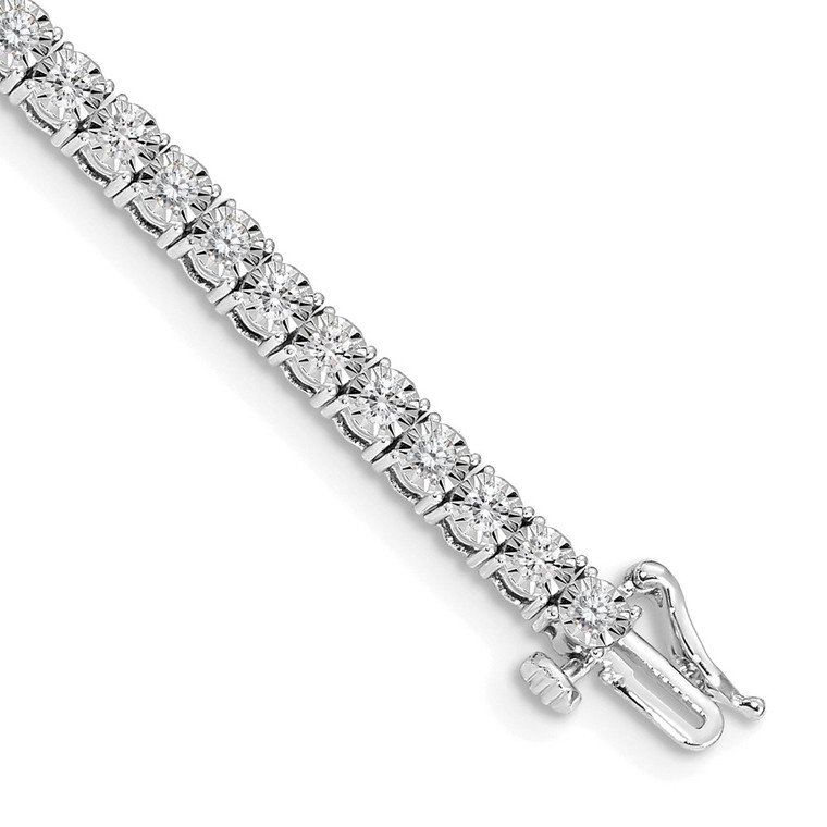 14k White Gold Complete 2 carat Diamond Illusion Setting 7 inch Tennis Bracelet - BM-CC794982-3666