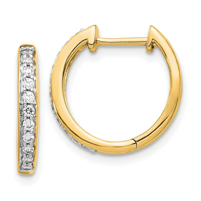 14k 1/4 carat Lab Grown Diamond VS/SI+ G+ Complete Hinged Hoop Earrings - EM-764BCDC3-3367