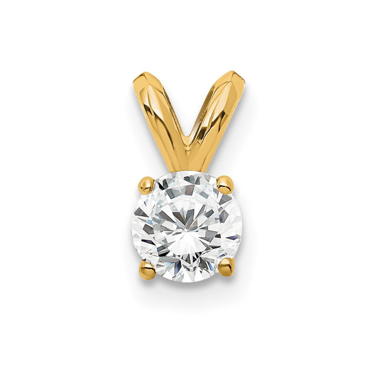 14k 1/4 carat Lab Grown Diamond VS+ F+ Round Complete Four Prong Solitaire Pendant