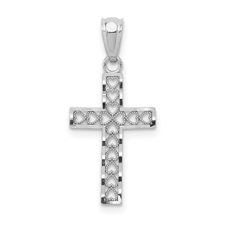 14k White Gold Cross Pendant - XR-399E4C2B-5080