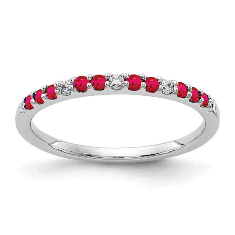 14k White Gold Diamond and Ruby Band - RM-D9FA82DE-5935