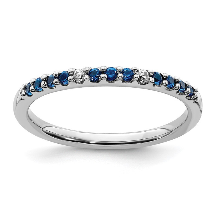 14k White Gold Diamond and Sapphire Band - RM-7728E88E-4788