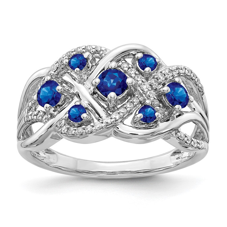 14k White Gold Diamond and Sapphire Fancy Ring - RM-997412FA-8665