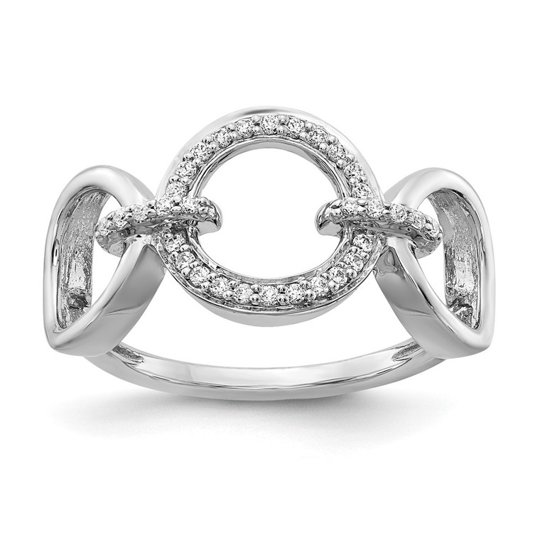 14k White Gold Diamond Fancy Circles Ring