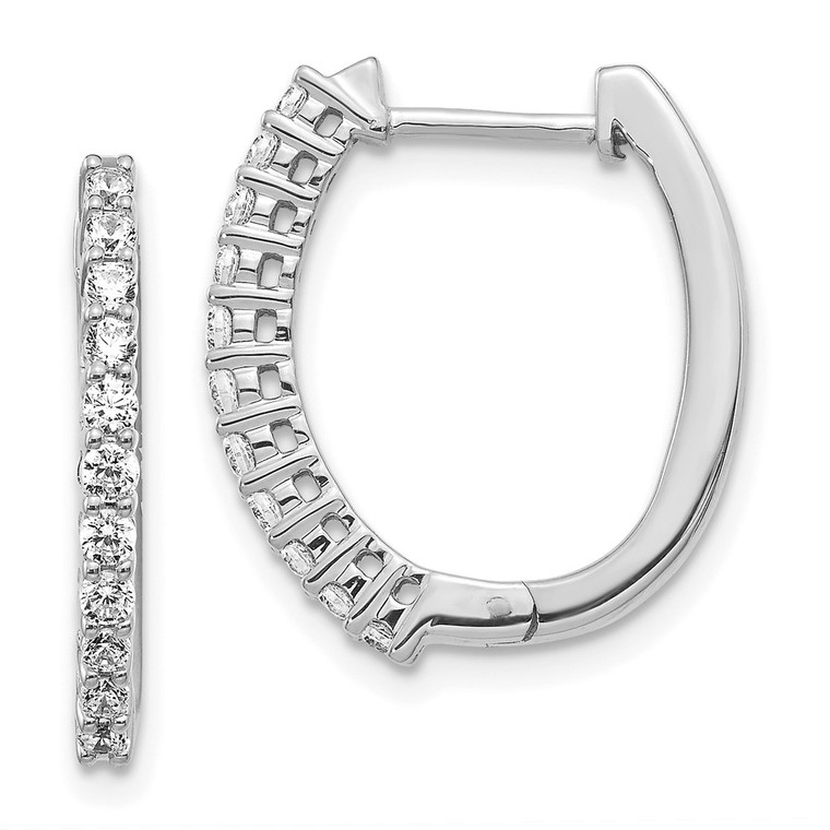 14k White Gold Diamond Hinged Hoop Earrings - EM-DEBEA796-8431