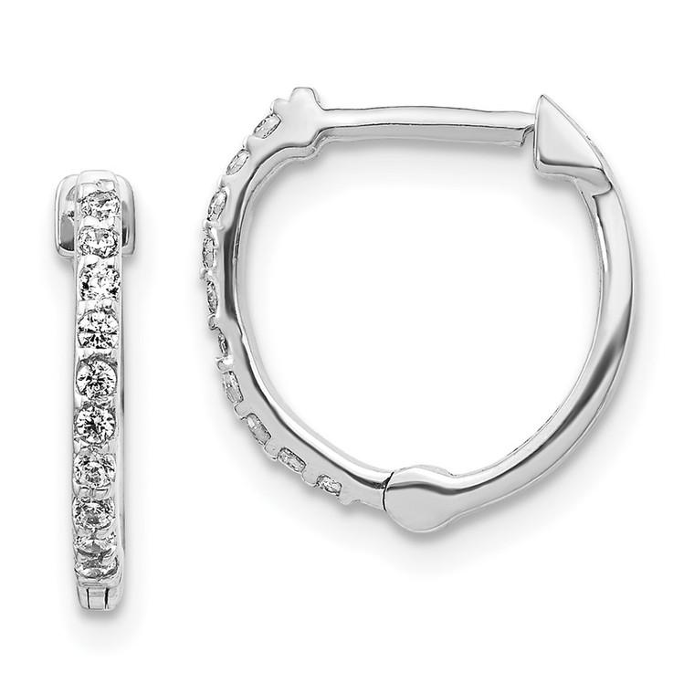 14k White Gold Diamond Hoop Earrings - EM-7B8860E9-3244