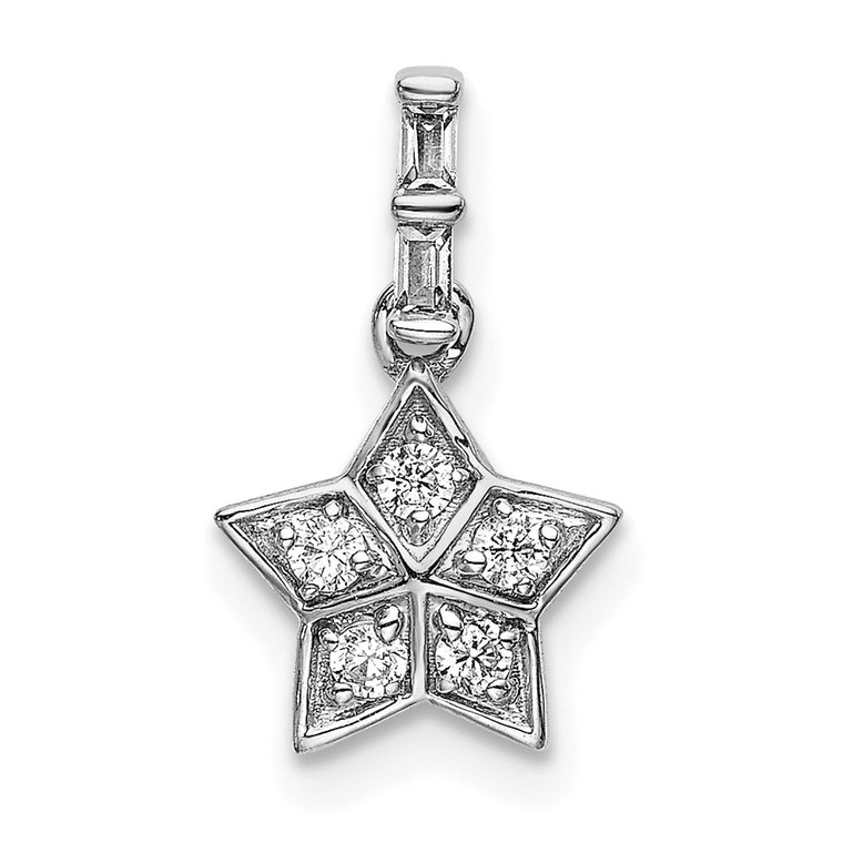 14k White Gold Diamond Star Pendant - PM-A2712996-8314