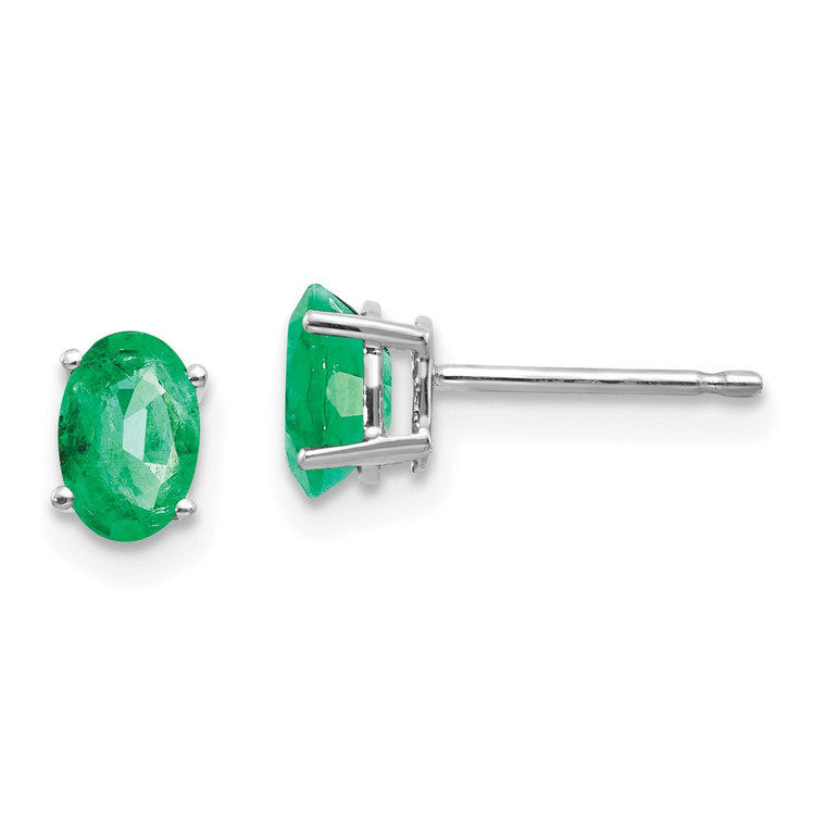 14k White Gold Emerald Earrings - XE-8A0EF207-4852
