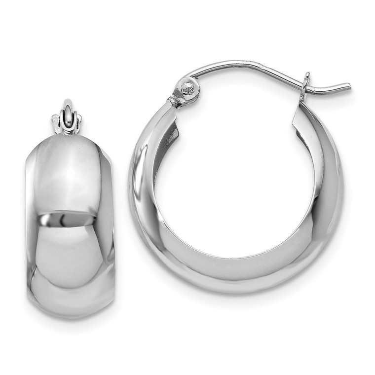 14k White Gold Fancy Hoop Earrings - H3-3E74D4A0-9947