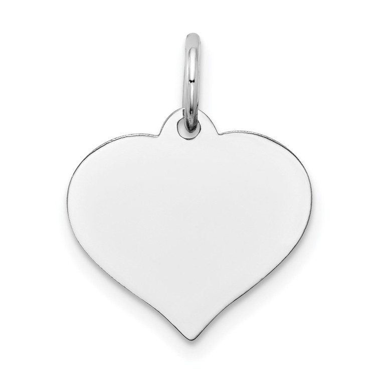 14K White Gold Heart Disc Charm - XW-7AC4DA74-1610