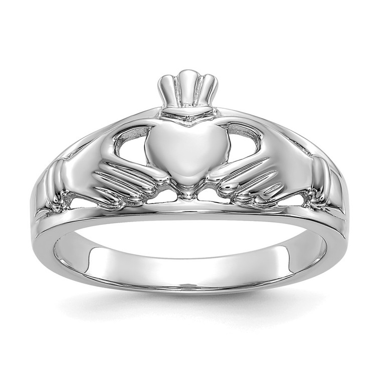 14k White Gold Ladies Claddagh Ring - D1-054FF114-2992