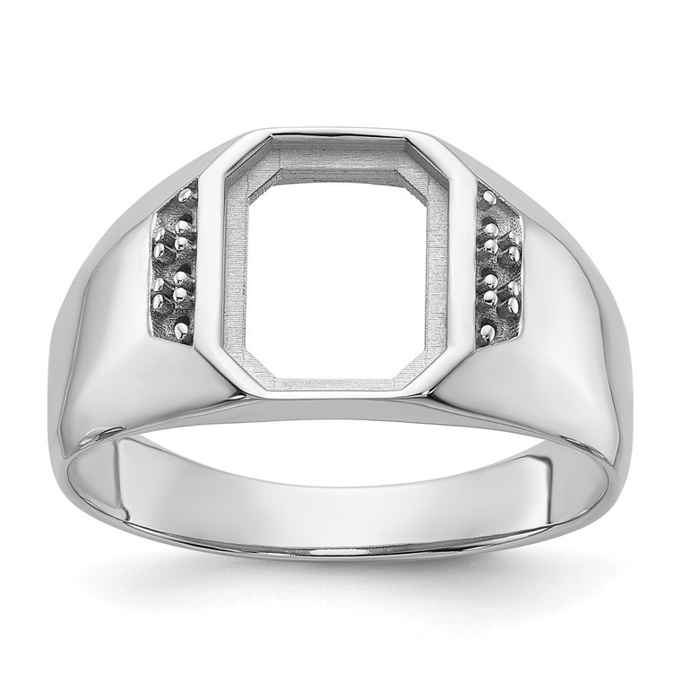 14k White Gold Men's Band Mounting - Y7-F15A368E-4192