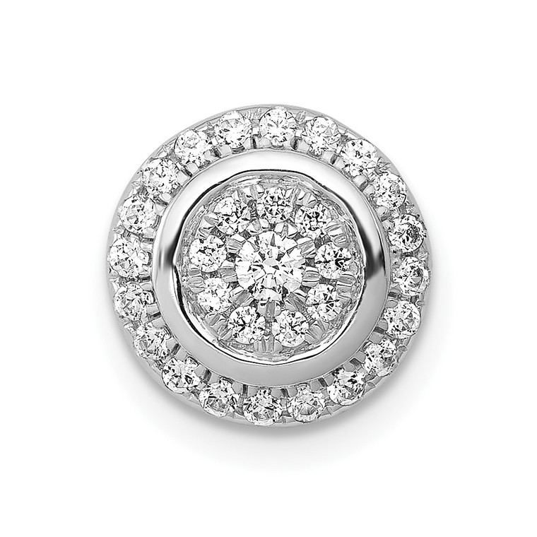 14k White Gold Moving 1/3ct. Diamond Circle Slide Pendant