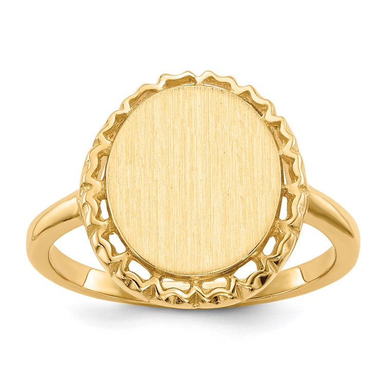 14k 11.0x12.5mm Open Back Signet Ring - RS-FF929601-7412