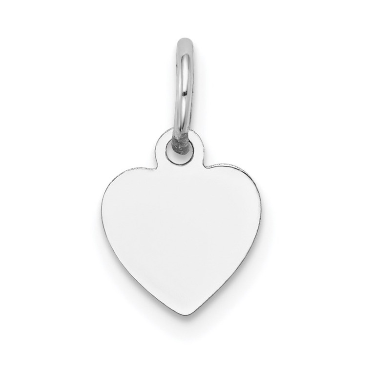 14k White Gold Plain .011 Gauge Engravable Heart Charm - XW-FCFA68BF-3673
