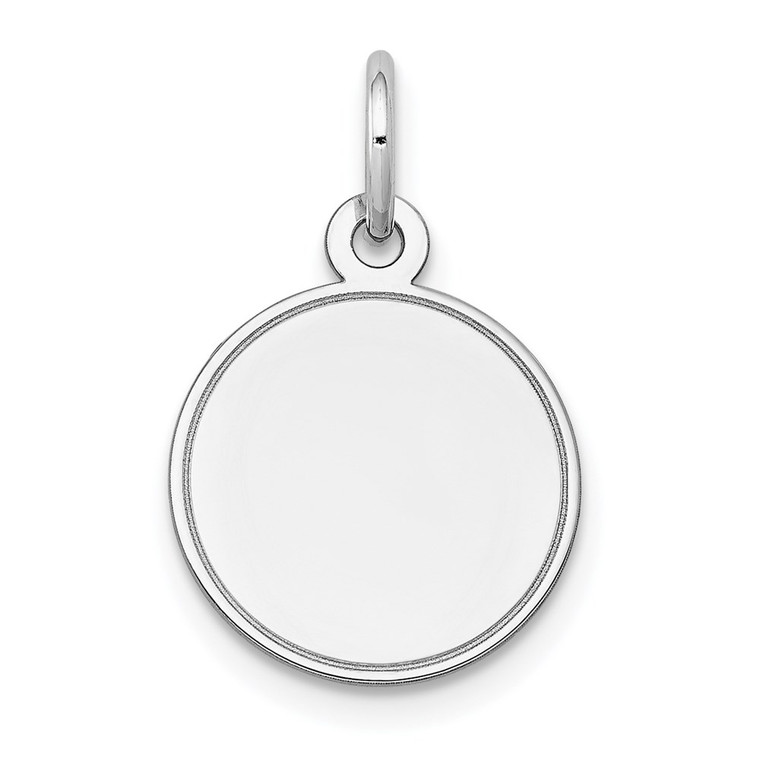 14k White Gold Plain .011 Gauge Round Engravable Disc Charm - XW-7F17B430-1018