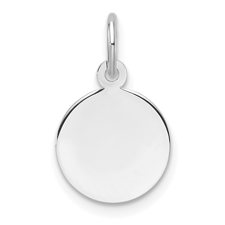 14k White Gold Plain .013 Gauge Round Engravable Disc Charm - XW-0FBCA16D-4213
