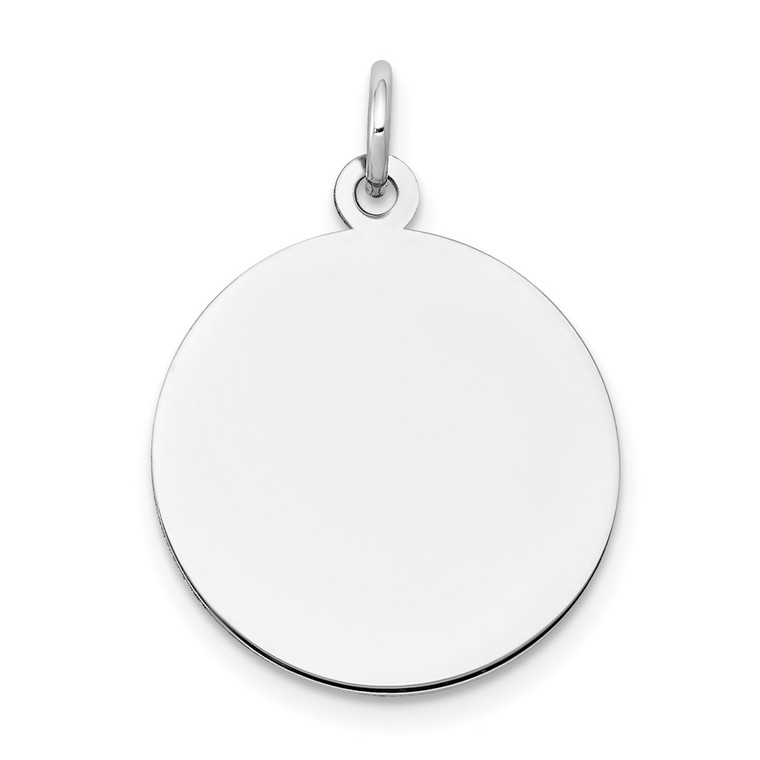 14k White Gold Plain .018 Gauge Round Engravable Disc Charm - XW-BEB1D014-4225