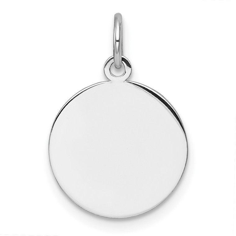 14k White Gold Plain .027 Gauge Circular Engravable Disc Charm - XM-9301A76E-9039