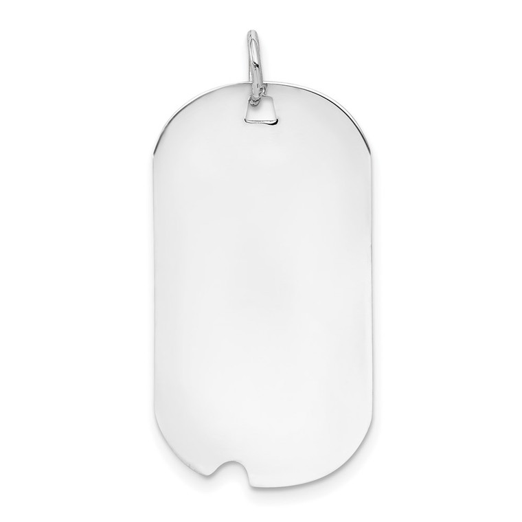 14k White Gold Plain .027 Gauge Engravable Dog Tag w/Notch Disc - XW-32F9899A-9110