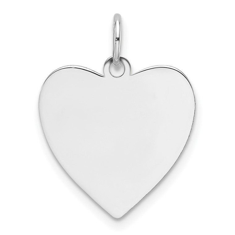 14k White Gold Plain .027 Gauge Engravable Heart Charm - XW-B4C23C9D-4149