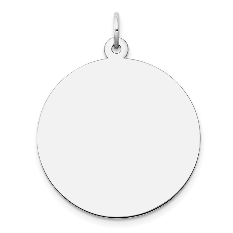 14k White Gold Plain .027 Gauge Round Engravable Disc Charm - XW-70238AAE-1934