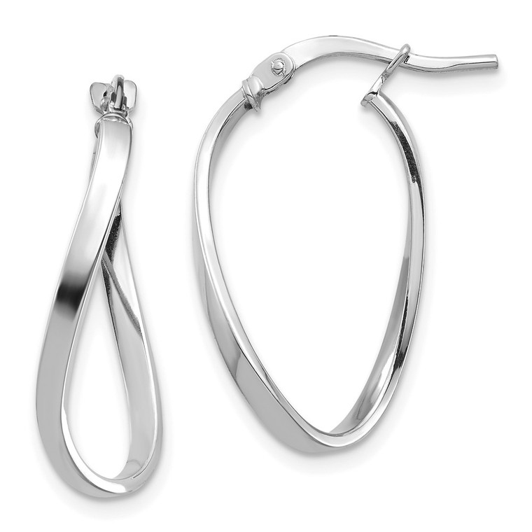 14k White Gold Polished 2mm Wavy Hoop Earrings - TF-A77C2C0D-3774