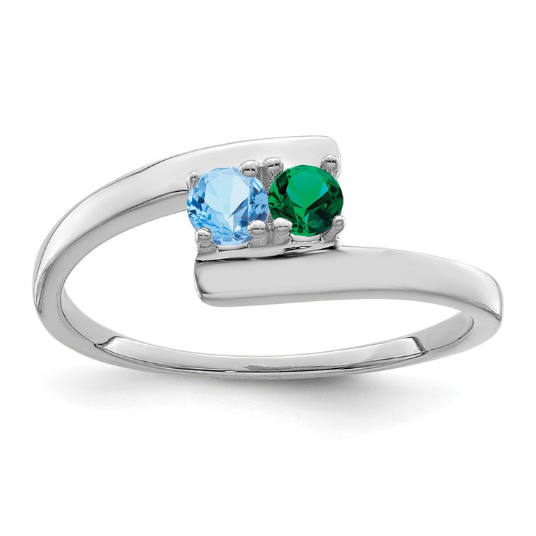 14k White Gold Polished 2-Stone Mothers Ring Mounting - XM-2CFF57D1-2513