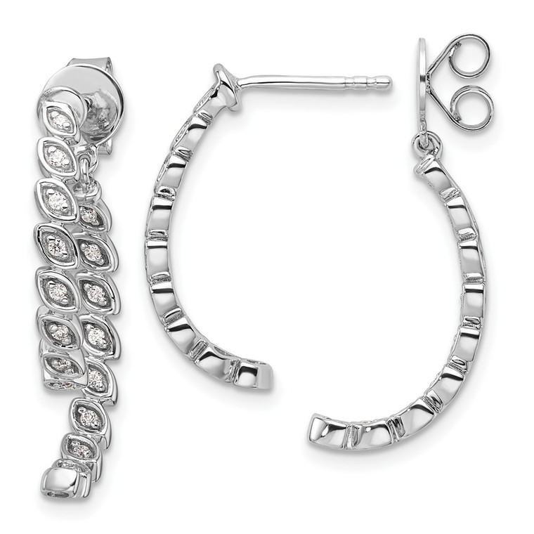 14K White Gold Polished Diamond Front and Back Dangle Earrings - EM-682072AC-4985