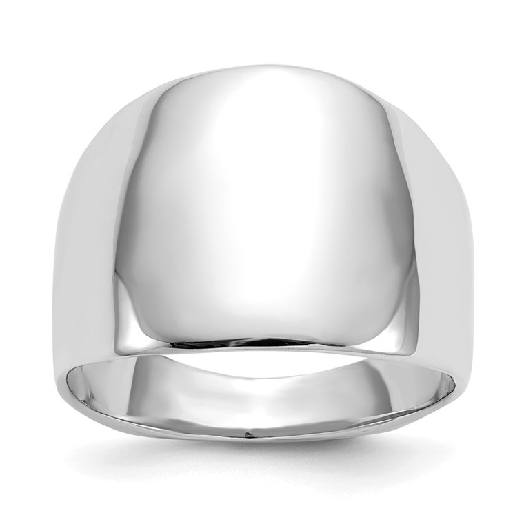 14k White Gold Polished Dome Ring - R3-A7B41169-7415