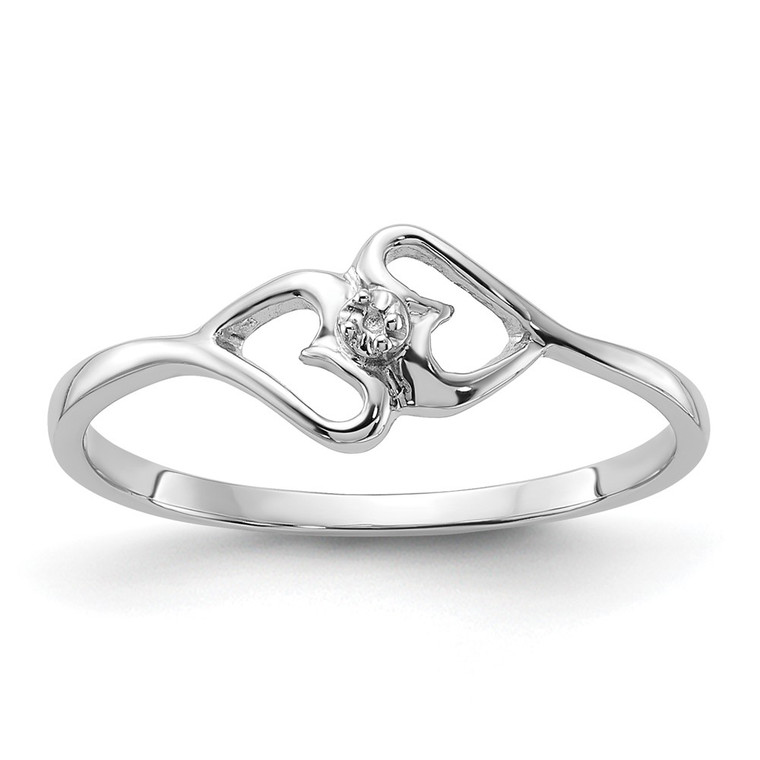 14k White Gold Polished Heart Ring Mounting - Y1-014EA99E-2037