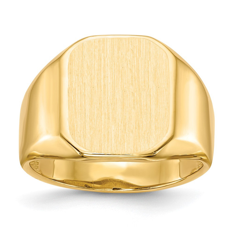 14k 13.0x15.5mm Open Back Mens Signet Ring
