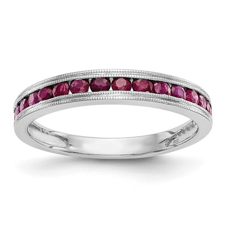 14k White Gold Ruby Complete Channel Band - RM-CCD2BE43-3450