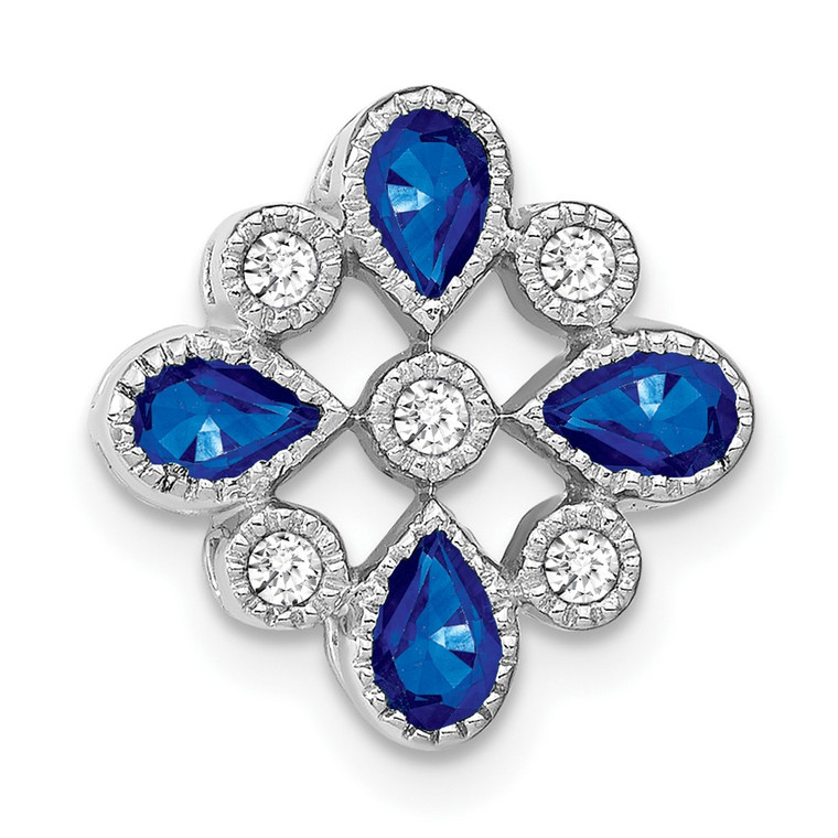 14k White Gold Sapphire and Diamond Chain Slide - PM-E29729AA-8442
