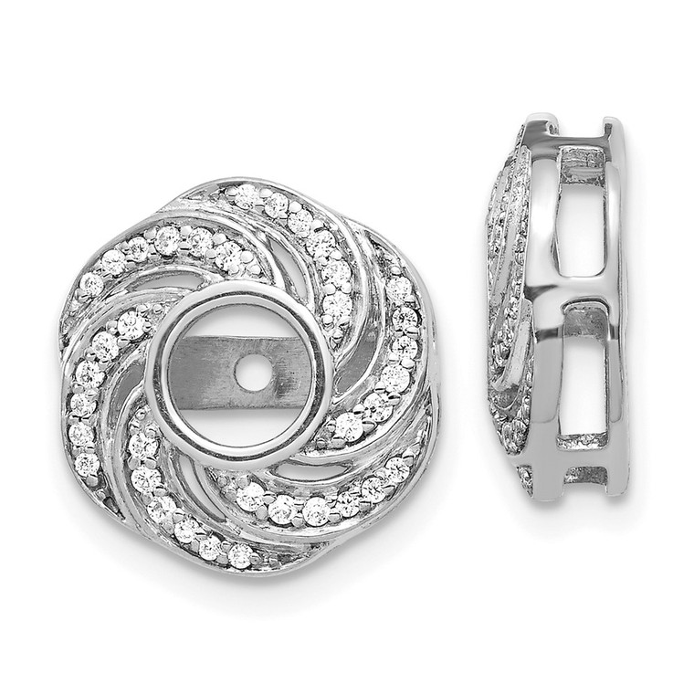 14k White Gold Swirl Diamond Jacket Earrings - EJ-D3ECAA6A-6940