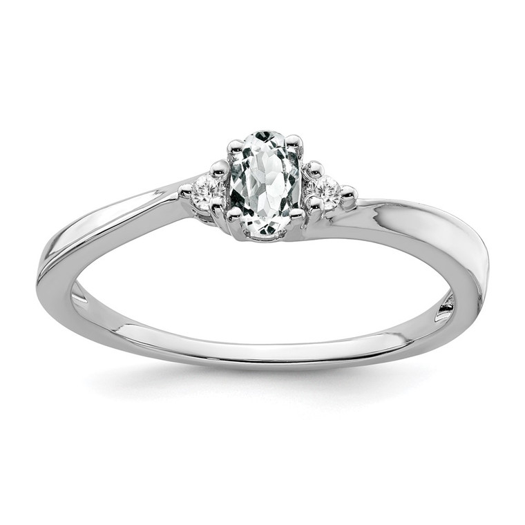 14k White Gold White Topaz and Diamond Ring - RM-E9E6D46B-4305