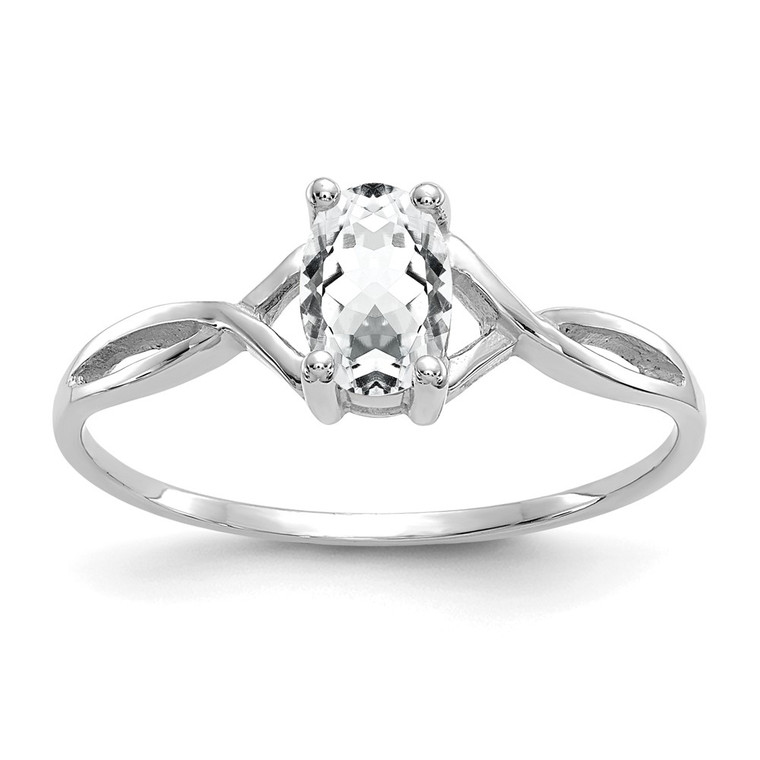 14k White Gold White Topaz Birthstone Ring - XB-89A33B16-4907