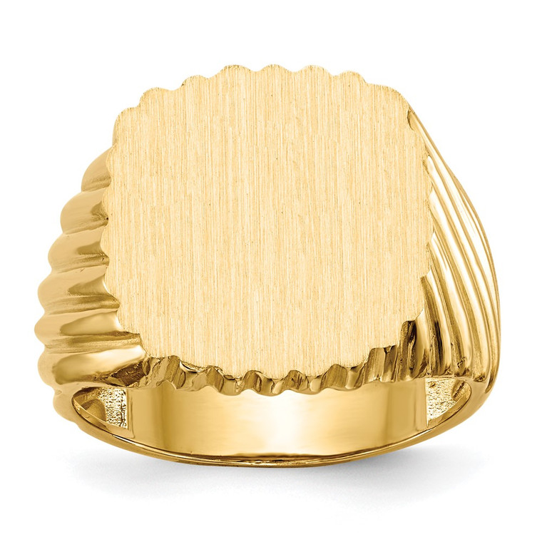 14k 16.5x18.0mm Open Back Mens Signet Ring