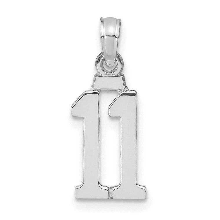 14kw Polished Number 11 Pendant