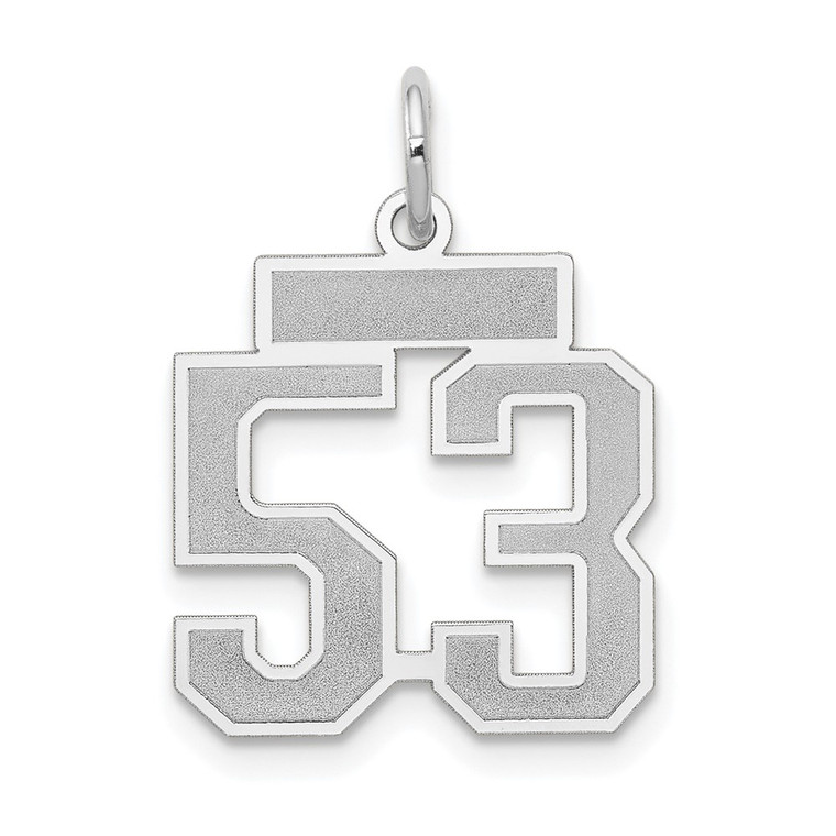 14kw Small Satin Number 53 Charm