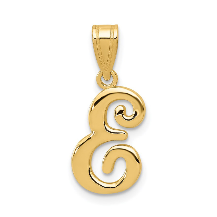 14KY Script Letter E Initial Pendant - YC-CF189CD6-9389