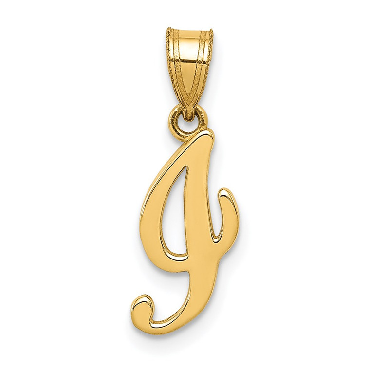 14KY Script Letter I Initial Pendant - YC-22F3893A-3747