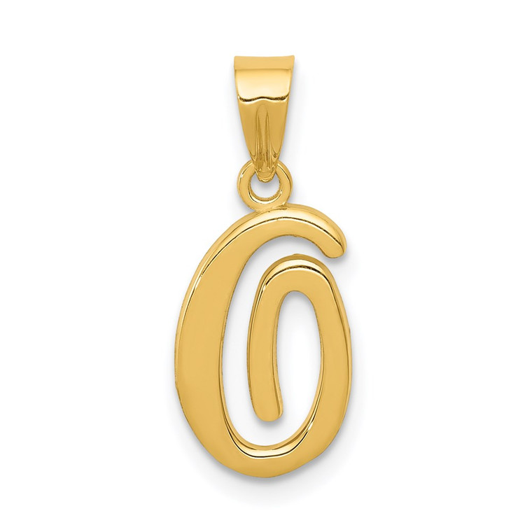 14KY Script Letter O Initial Pendant - YC-CC4472A6-4458