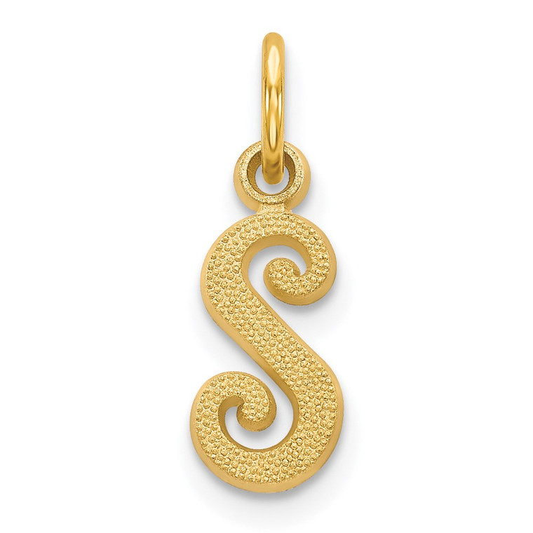 14KY Script Letter S Initial Charm - C5-4B8A5189-8363