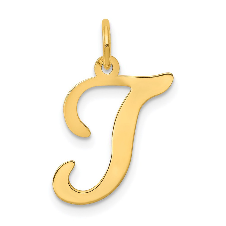 14KY Script Letter T Initial Charm - YC-2C9DE2C9-4784