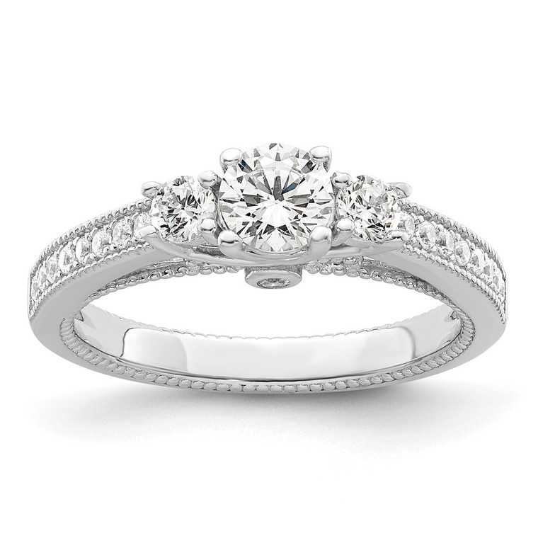 Brilliant Embers Sterling Silver Rhodium-plated 21 Stone Micro Pav‚ CZ Ring - QM-F02311FD-2856