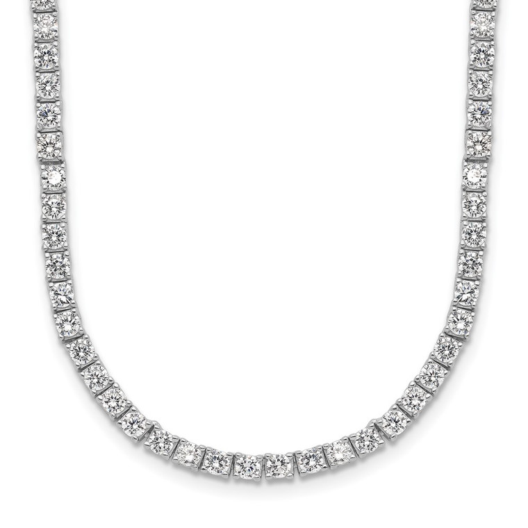 Cheryl M Sterling Silver Rhodium-plated Brilliant-cut CZ 18 Inch Necklace - QC-D6E9F17F-8949