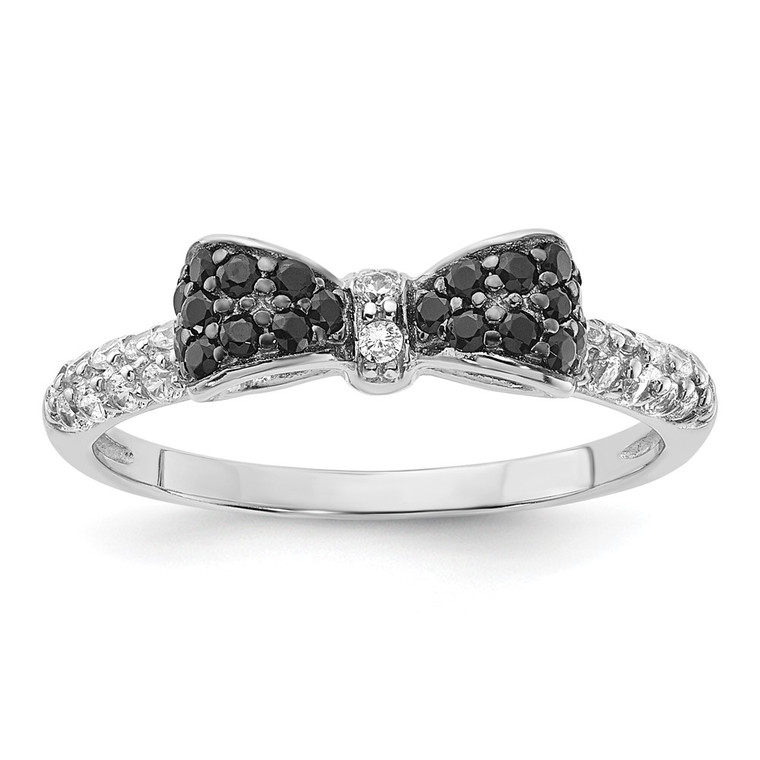 Cheryl M Sterling Silver Rhodium-plated Polished Yellow and White CZ Ring - QC-76703929-3034